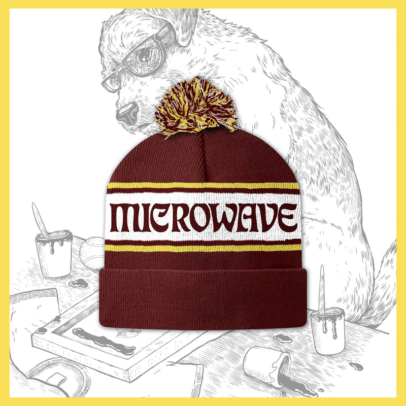 Microwave - Microwave Text - Winter Knit Beanie