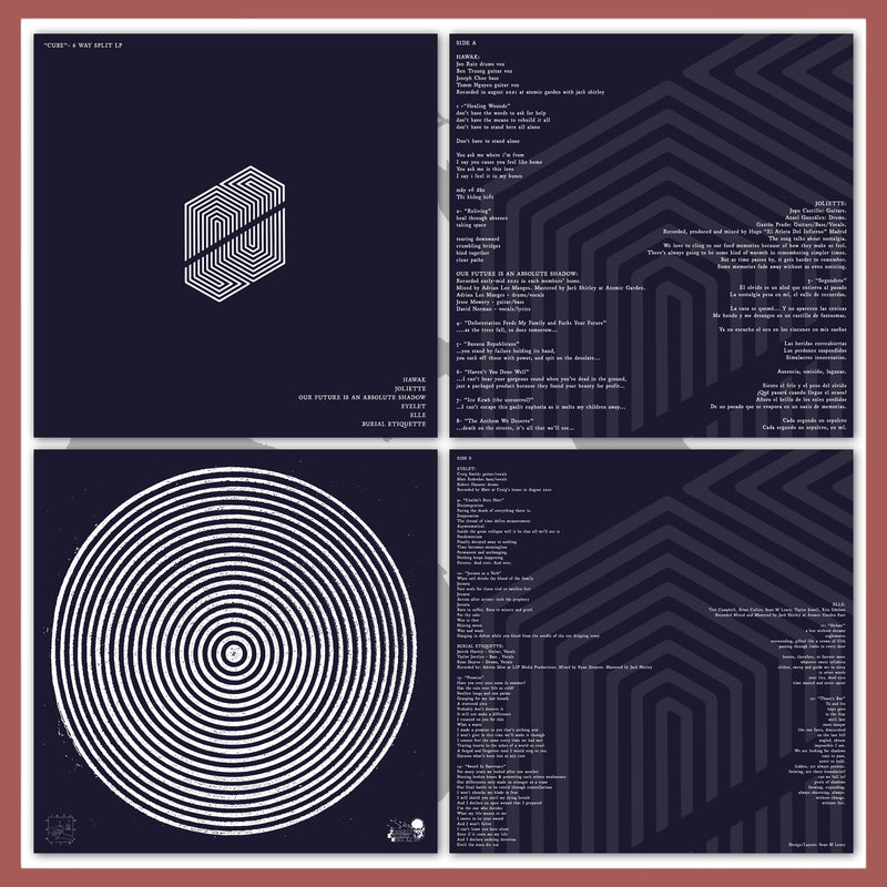 *USA/CAN ONLY* LHL025: Cube 6-Way Split. Feat: Hawak, Elle, Joliette, Eyelet, Burial Etiquette, OFIAAS 12" LP