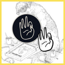 Dowsing - Okay - Hard Enamel Pin Badge & Mini Embroidered Patch - SALE!