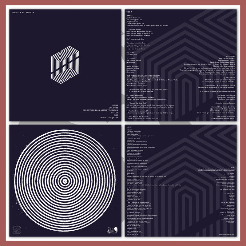 LHL025: Cube 6-Way Split. Feat: Hawak, Elle, Joliette, Eyelet, Burial Etiquette, OFIAAS 12" LP