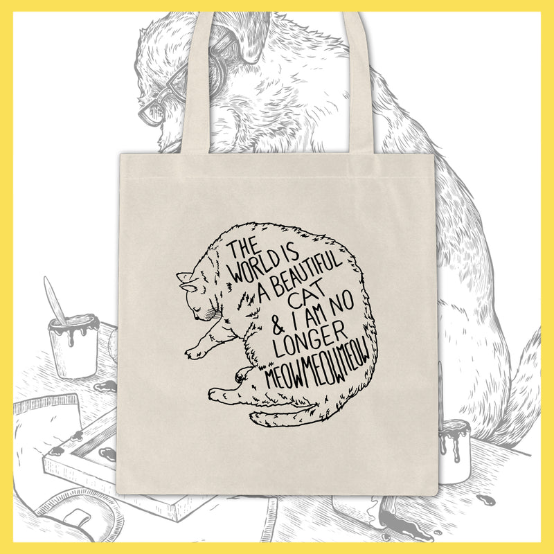 *USA/CAN ONLY* TWIABP&IANLATD - The World Is A Beautiful (Inverted) Cat... - Tote Bag